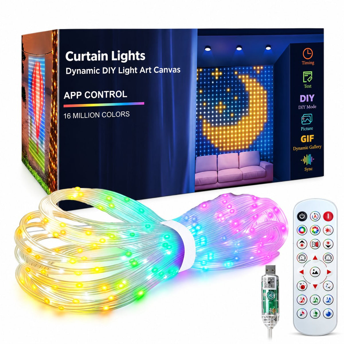 TopSpire®✨ Turn Your Balcony Into A Giant LED Light Show!🎄 Smart 300-LED Animated Mesh Screen 🎆