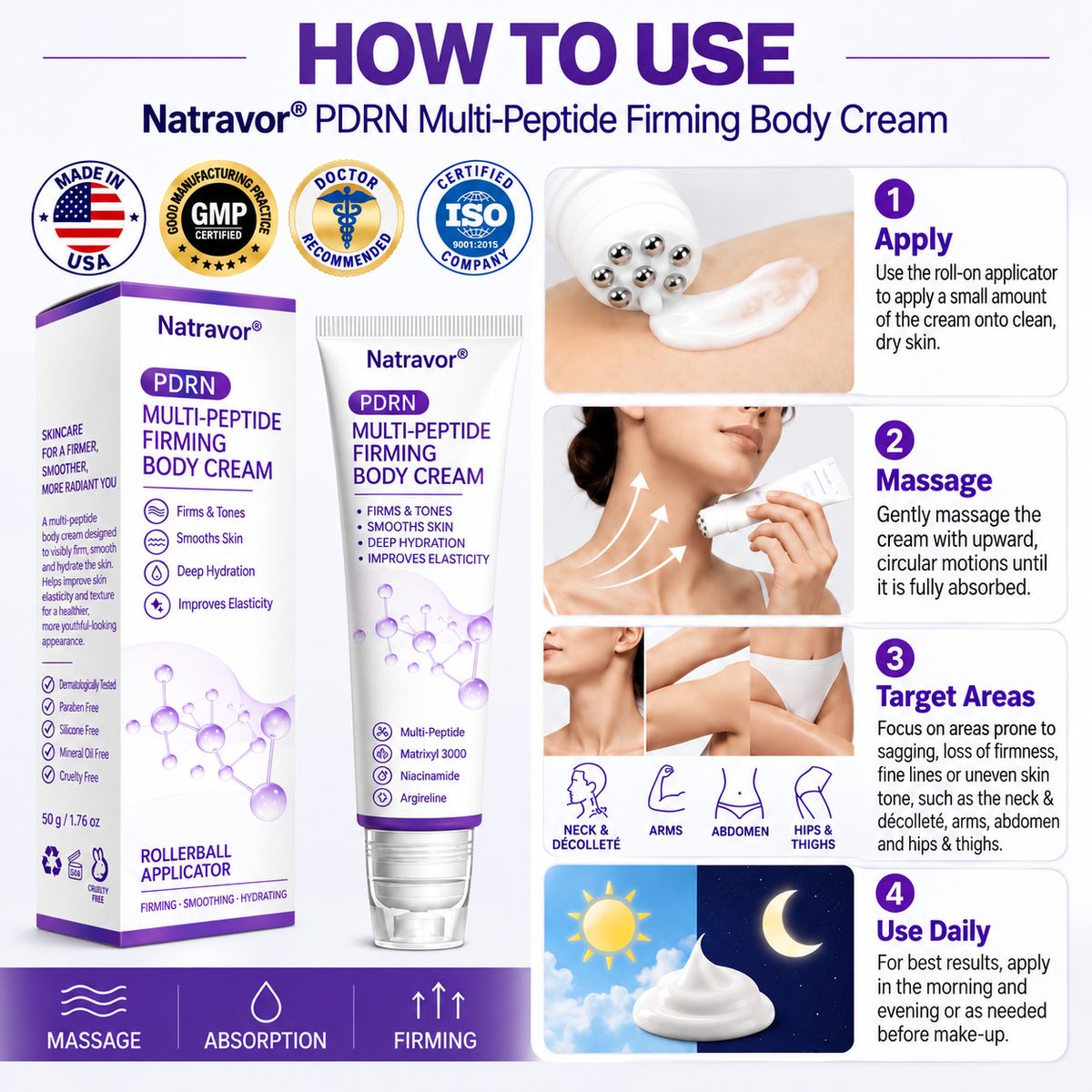 TopSpire®🎗️ PDRN Multi-Peptide Firming Body Cream | Anti-Aging Skincare, Deep Hydration, Firming & Lifting Care for Smoother, More Radiant-Looking Skin-c