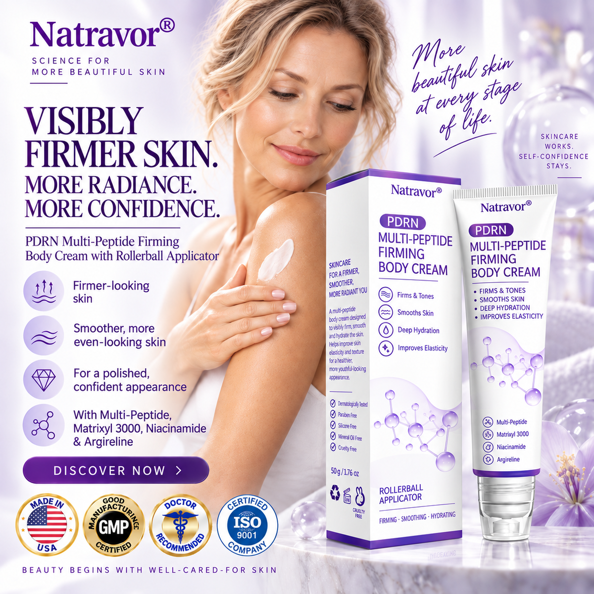 TopSpire®🎗️ PDRN Multi-Peptide Firming Body Cream | Anti-Aging Skincare, Deep Hydration, Firming & Lifting Care for Smoother, More Radiant-Looking Skin-c