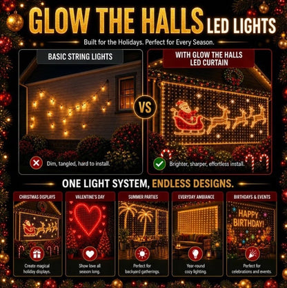 TopSpire®✨ Turn Your Balcony Into A Giant LED Light Show!🎄 Smart 300-LED Animated Mesh Screen 🎆