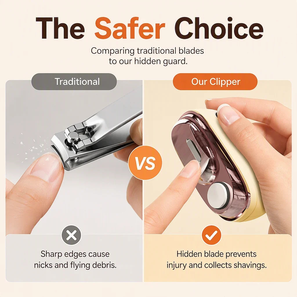 TopSpire®🔥Last Day 50% OFF -✂️ 2-in-1 Smart Electric Nail Clipper & Polisher – Anti-Pinch Safety & LED Light 💅