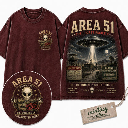 "Area 51 Top Secret" Vintage UFO Graphic Tee