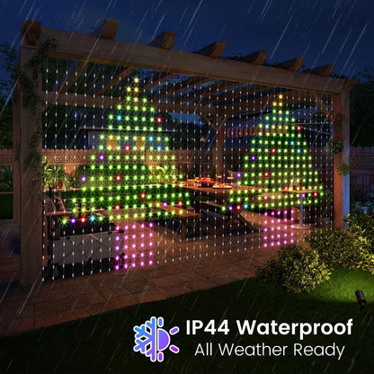 TopSpire®✨ Turn Your Balcony Into A Giant LED Light Show!🎄 Smart 300-LED Animated Mesh Screen 🎆
